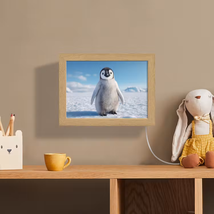 Lightbox - Wandlampe - Kinderzimmer - Pinguin - Schnee - Landschaft - Weiß — 3