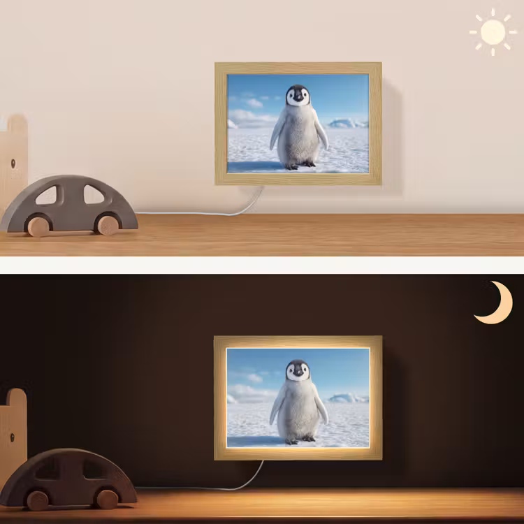Lightbox - Wandlampe - Kinderzimmer - Pinguin - Schnee - Landschaft - Weiß — 4