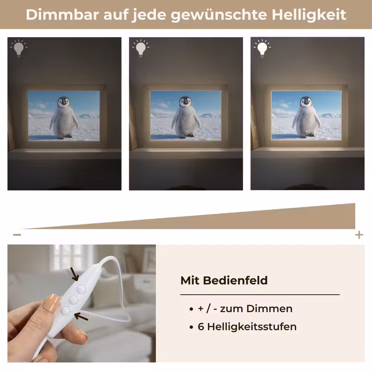 Lightbox - Wandlampe - Kinderzimmer - Pinguin - Schnee - Landschaft - Weiß — 6