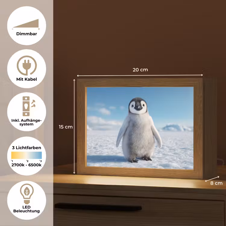Lightbox - Wandlampe - Kinderzimmer - Pinguin - Schnee - Landschaft - Weiß — 8