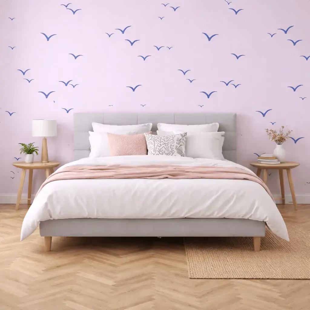 Hinterm Bett Akzentwand Schlafzimmer rosa