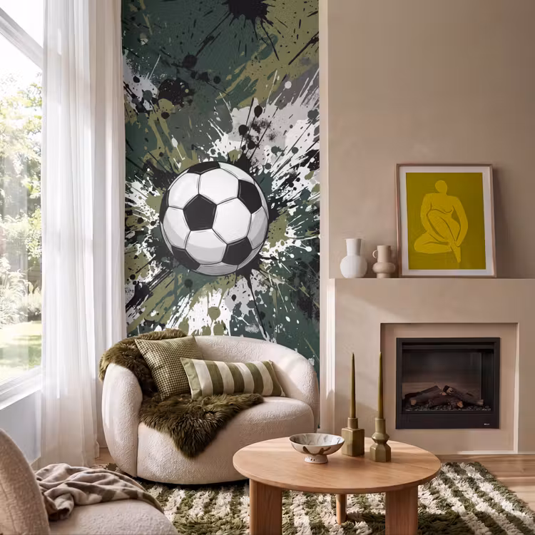 Tapete - Fußball - Farbe - Spritzer - Grün — 1