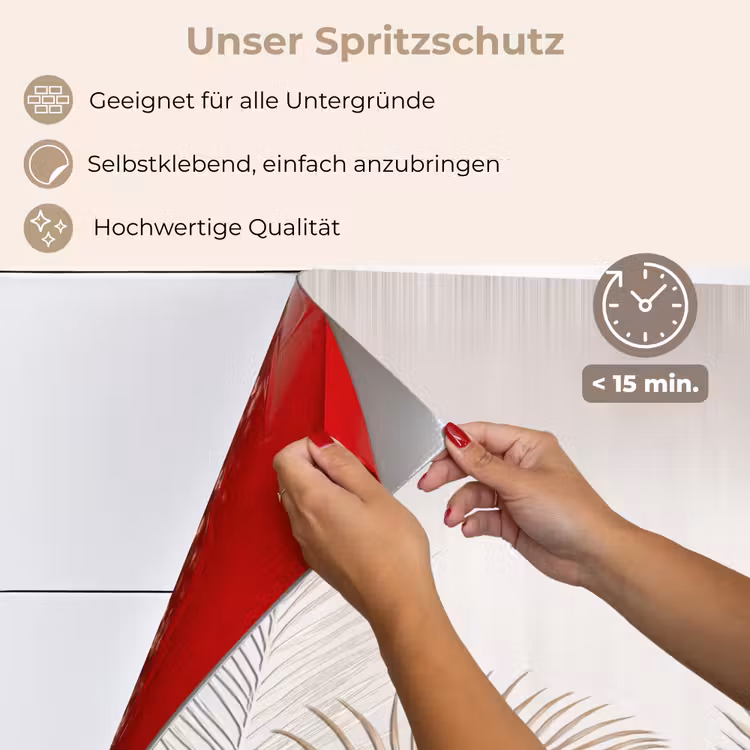 Spritzschutz Küche - Blätter - Beige - Botanisch - Vintage — 5