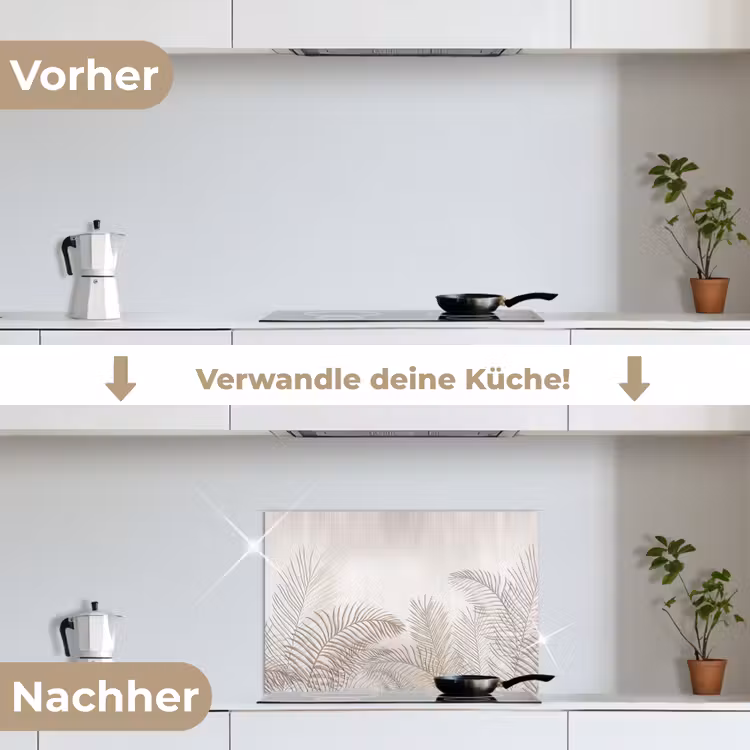 Spritzschutz Küche - Blätter - Beige - Botanisch - Vintage — 7