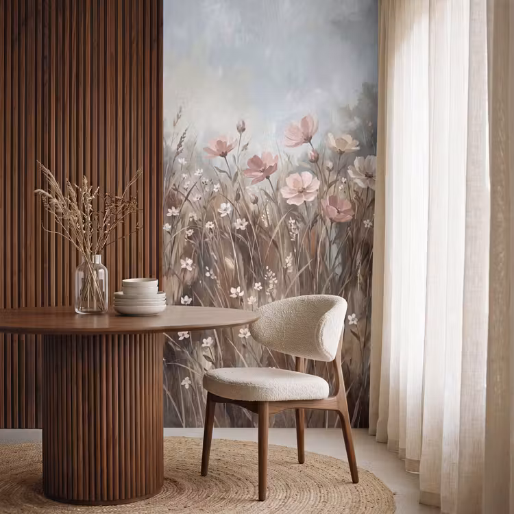 Tapete - Blumen - Botanisch - Malerei - Pastell - Rustikal — 4
