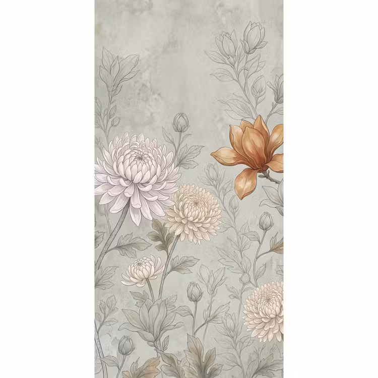 Tapete - Illustration - Blumen - Grün — 2