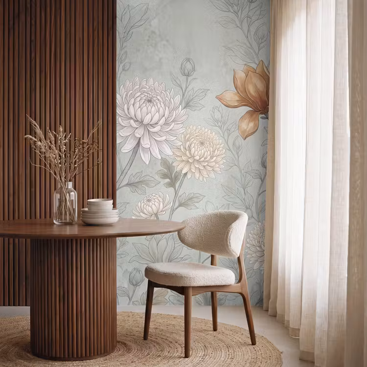 Tapete - Illustration - Blumen - Grün — 4
