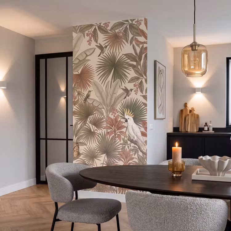 Tapete - Tropisch - Vögel - Beige — 5