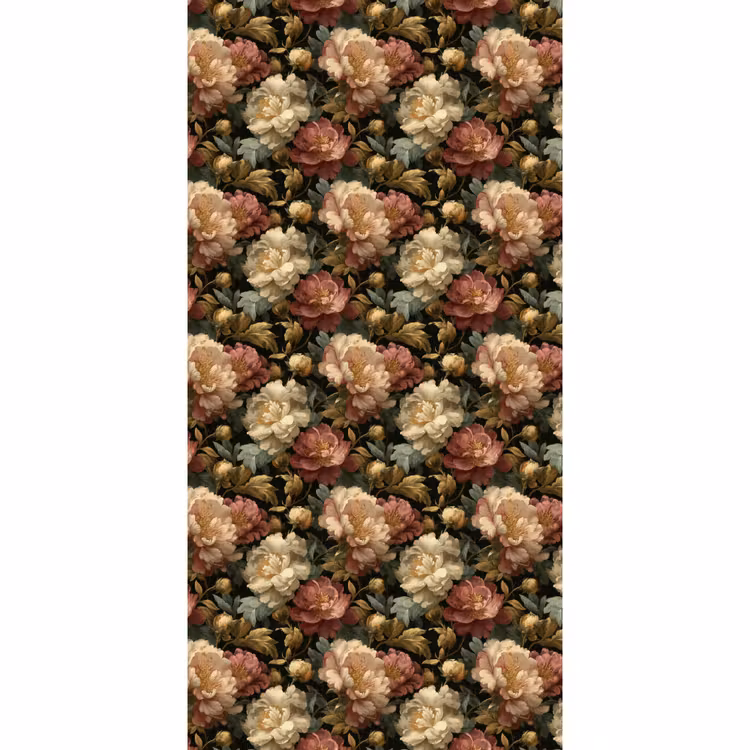 Tapete - Blumen - Barock - Muster - Rosa - Creme — 2