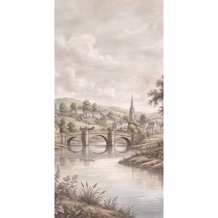 Tapete - Dorf - Brücke - Aussicht - Grün — 2