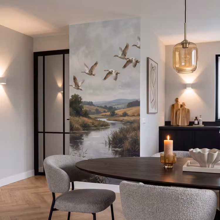 Tapete - Enten - Fluss - Landschaft - Flug - Nostalgisch — 5