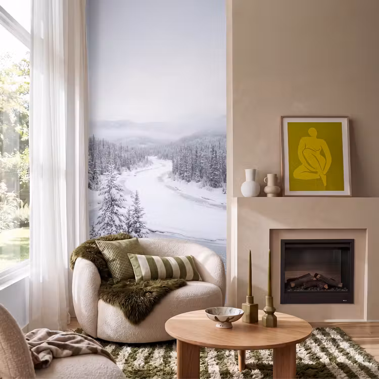 Tapete - Fluss - Gefroren - Landschaft - Winter — 1