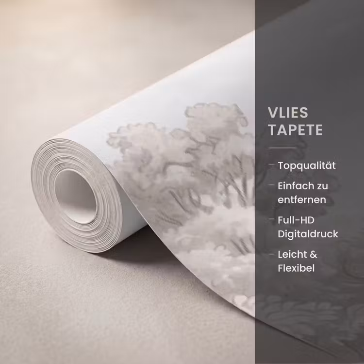 Tapete - Flusslandschaft - Berge - Natur - Vintage - Beige — 3