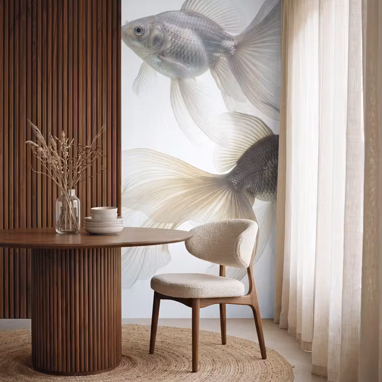 Tapete - Goldfisch - Modern - Weiß — 4