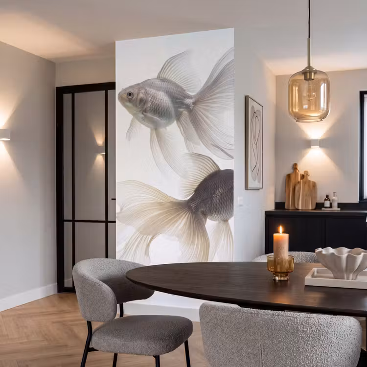 Tapete - Goldfisch - Modern - Weiß — 5