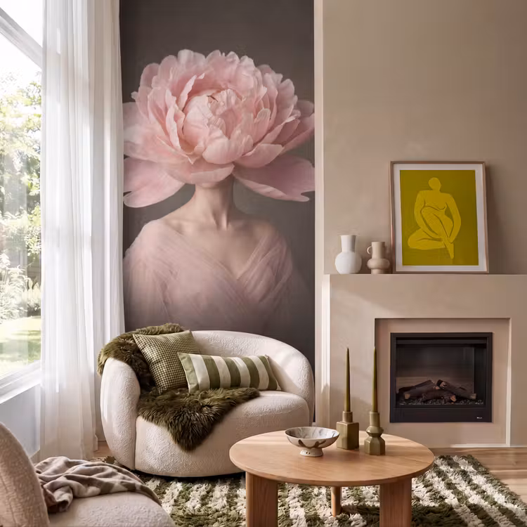 Tapete - Gesicht - Rose - Rosa — 1