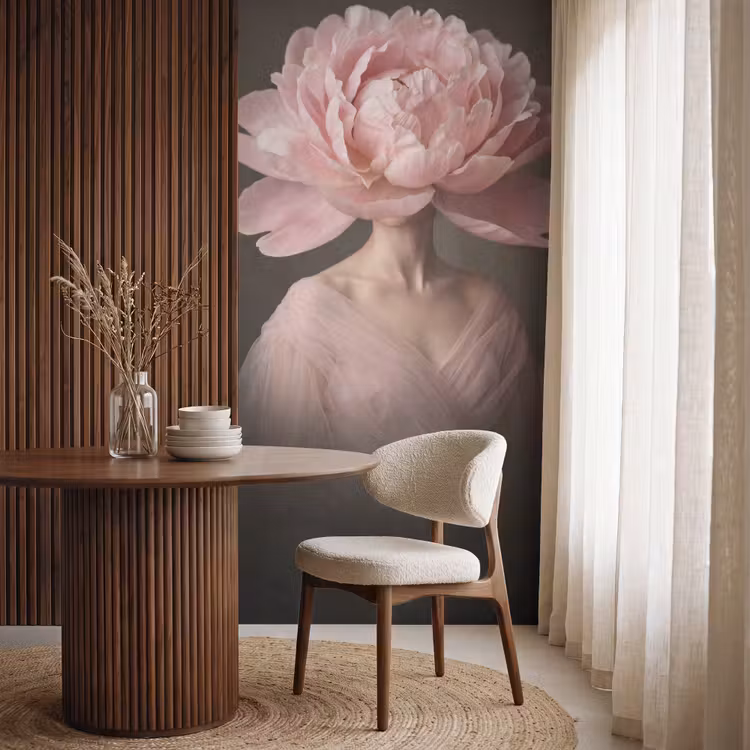 Tapete - Gesicht - Rose - Rosa — 4