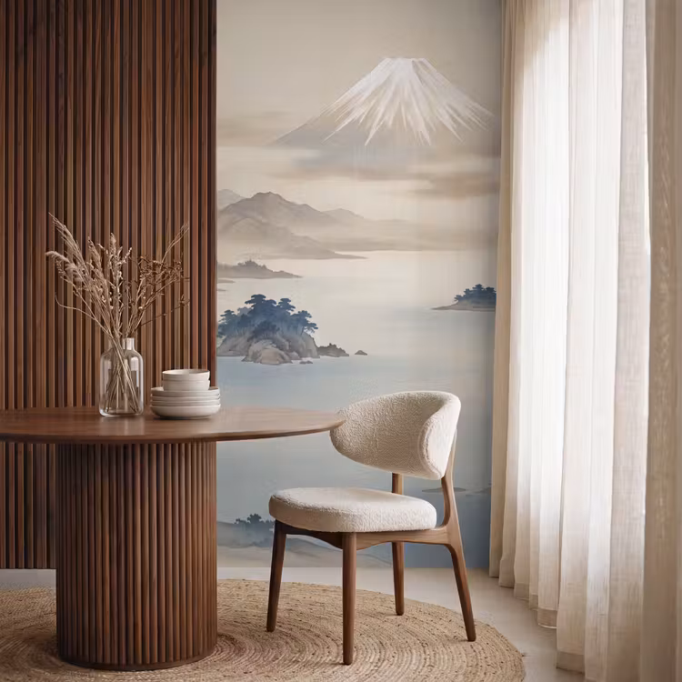 Tapete - Japanisch - Landschaft - Beige — 4