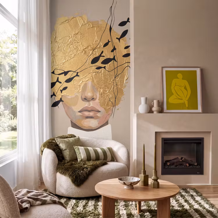 Tapete - Modern - Frau - Gold — 1