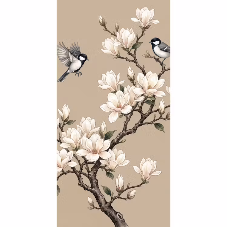 Tapete - Orientalisch - Vögel - Beige — 2