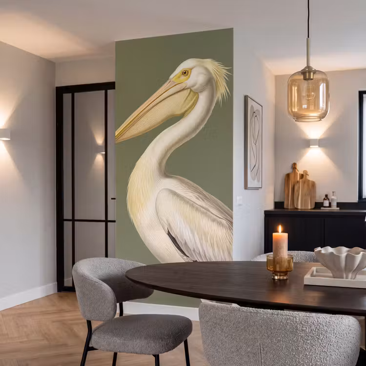 Tapete - Pelikan - Weiß - Vogel - Klassisch - Natur — 5