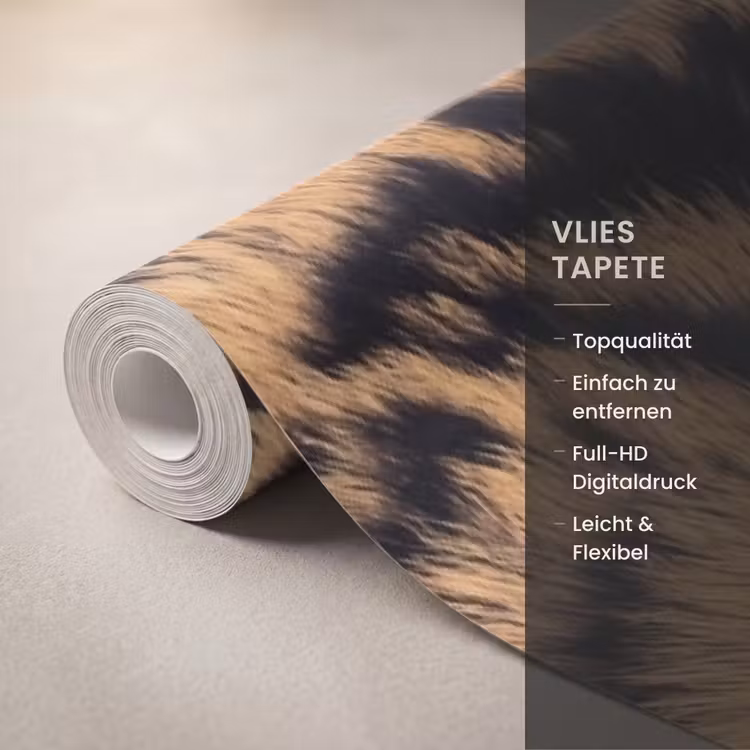 Tapete - Realistisch - Tigerfell - Schwarz — 3