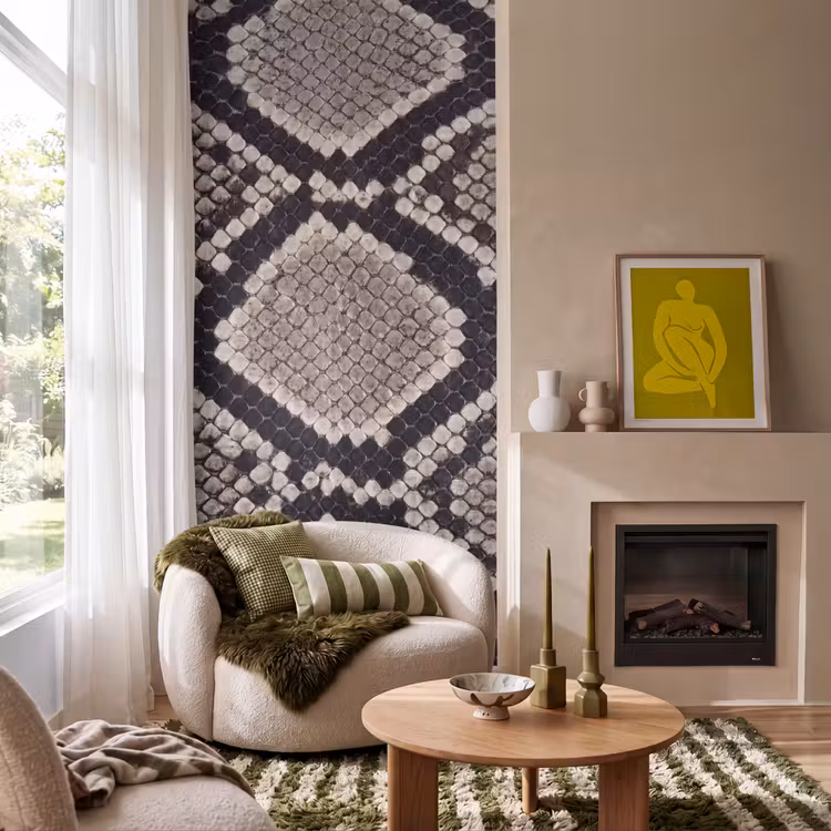 Tapete - Schlangenhaut - Gemustert - Beige — 1