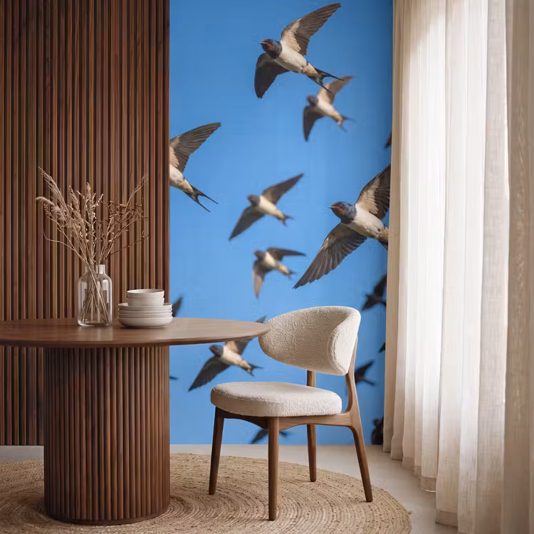 Tapete - Schwalben - Fliegen - Blau — 4