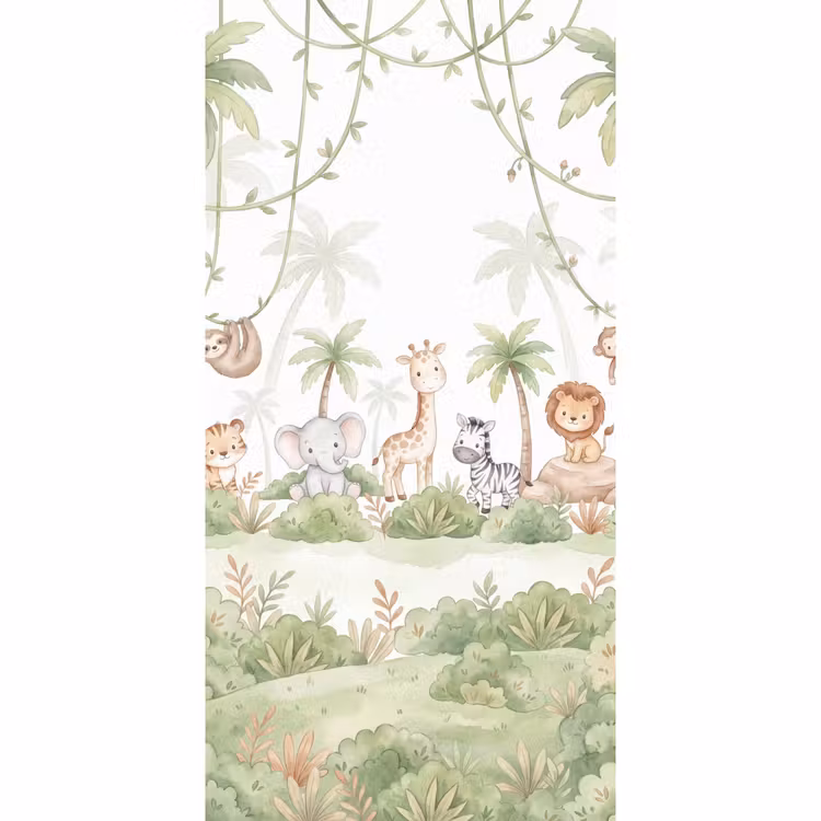 Tapete - Tiere - Dschungel - Pastell — 2