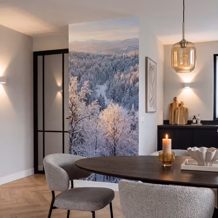 Tapete - Wald - Berge - Gold - Winter - Warm — 5