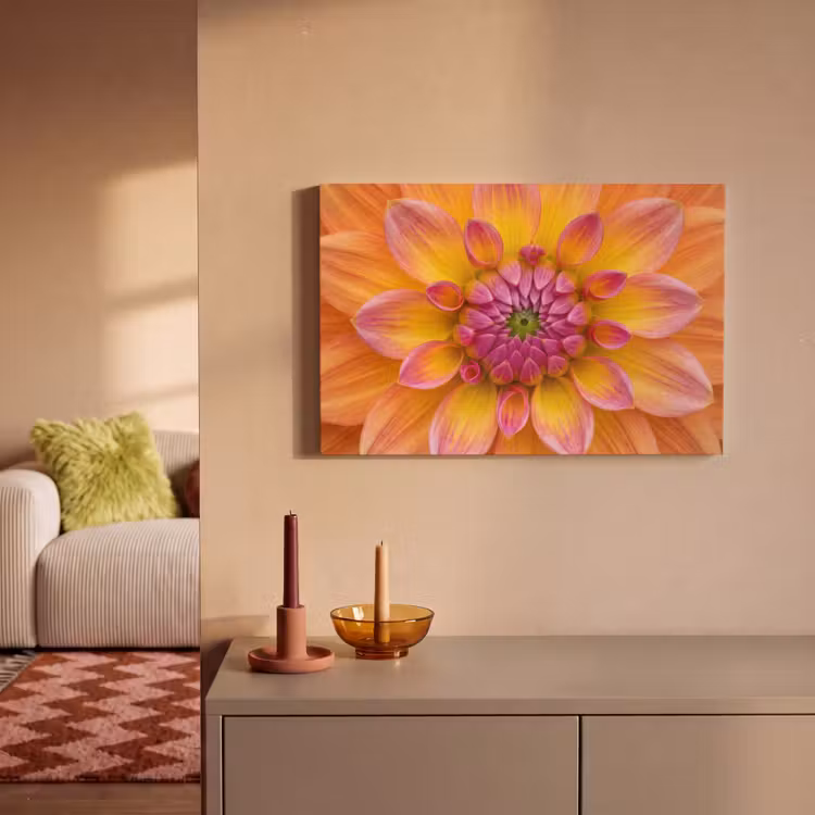 Leinwandbild - Dahlie - Blume - Orange — 2
