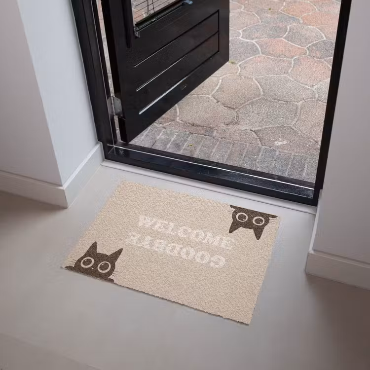 Fußmatte - Katze - Beige - Willkommen - Auf Wiedersehen — 4