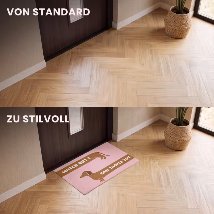 Fußmatte - Zitat - Rosa - Hund — 3
