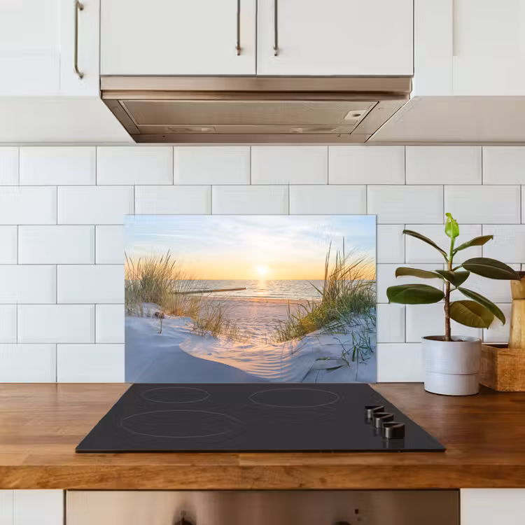 Spritzschutz Küche - Strand - Sonne - Düne - Gras - Sand - Horizont — 4