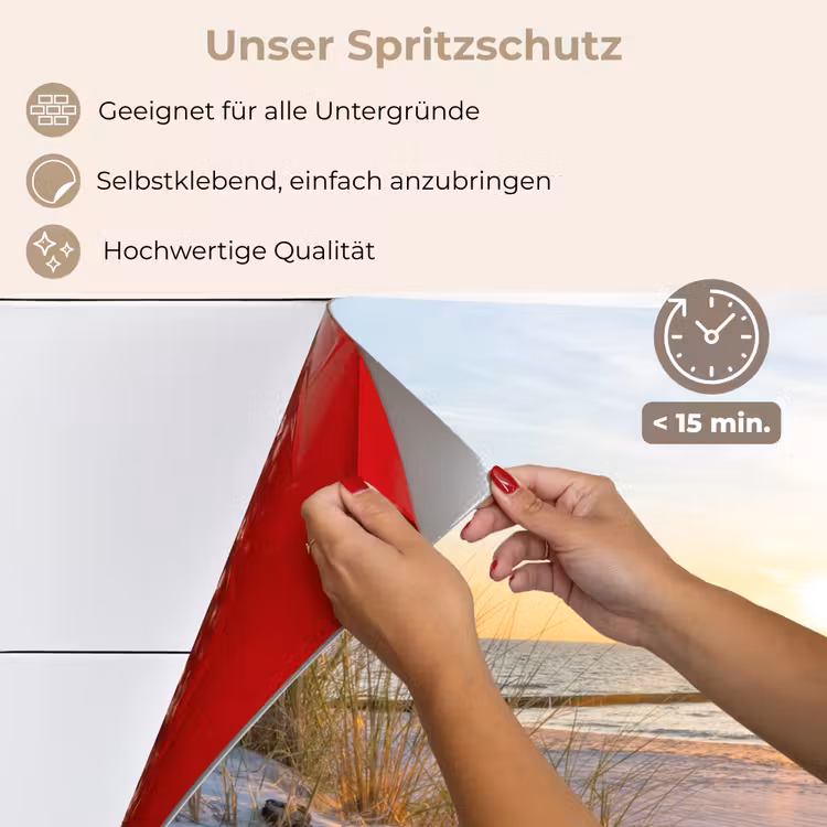 Spritzschutz Küche - Strand - Sonne - Düne - Gras - Sand - Horizont — 5