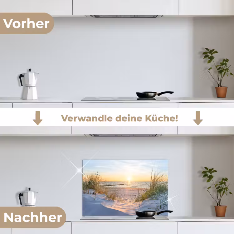 Spritzschutz Küche - Strand - Sonne - Düne - Gras - Sand - Horizont — 7