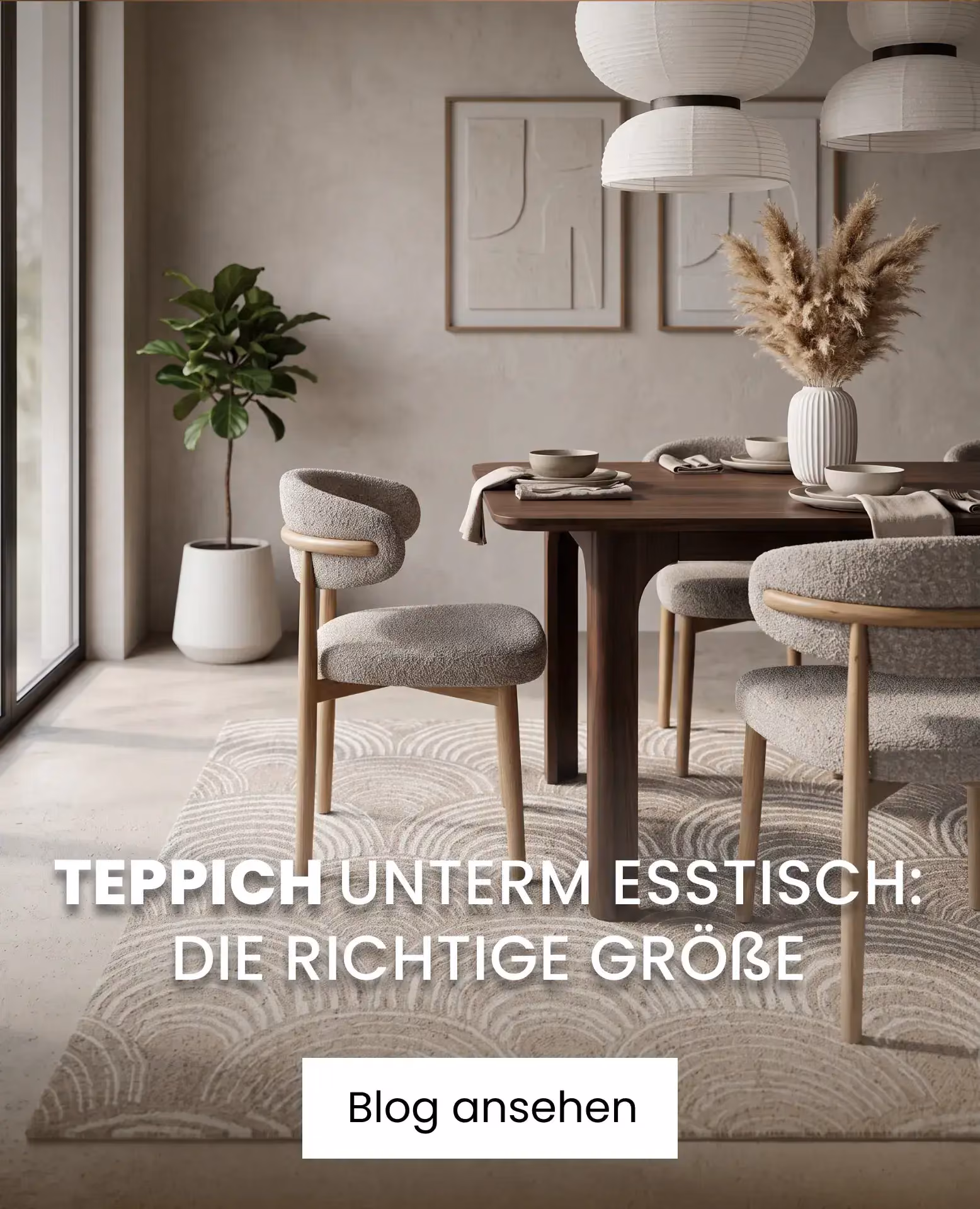 beige teppich unterm esstisch