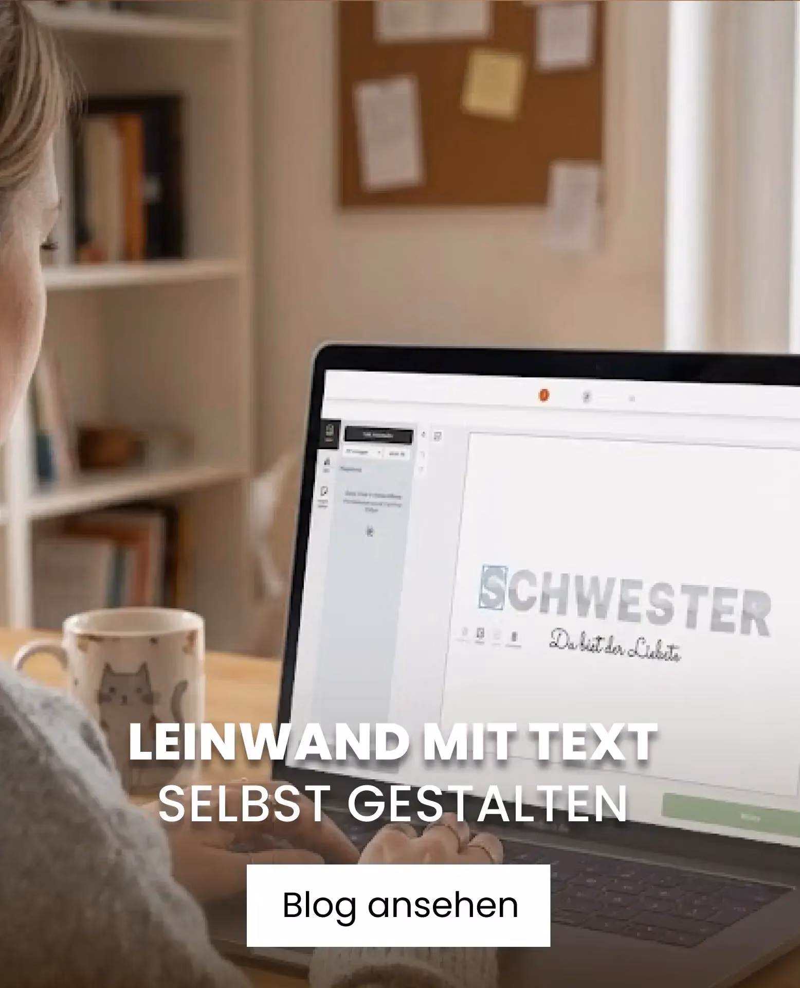 Frau, die gerade an ihrer Leinwand arbeitet