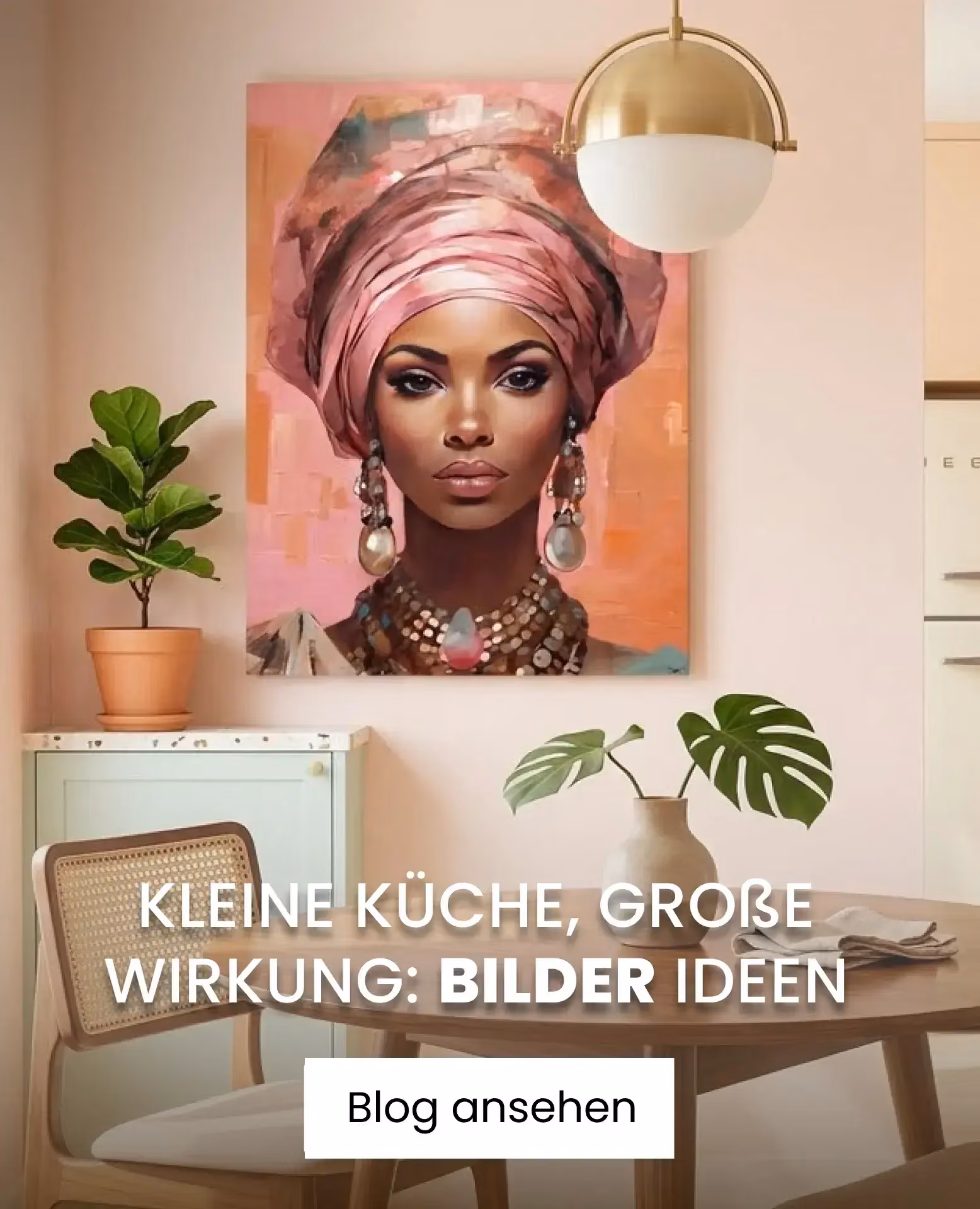 kleine Küche, Canvas mit Frau