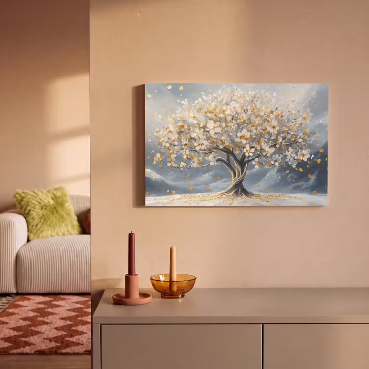 Leinwandbild - Baum - Winter - Baum des Lebens - Modern - Gold — 2