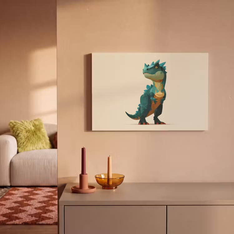 Leinwandbild - Stacheln - Dino - Blau - Muskulös — 2