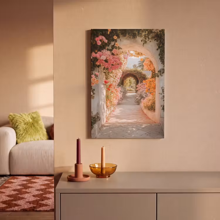 Leinwandbild - Durchsichtig - Bogen - Blumen - Pastell — 2