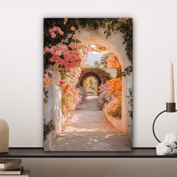 Leinwandbild - Durchsichtig - Bogen - Blumen - Pastell — 4