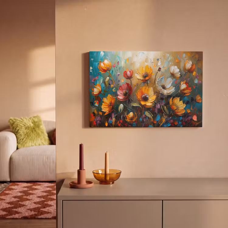 Leinwandbild - Aquarell - Blumen - Kunst - Modern — 2