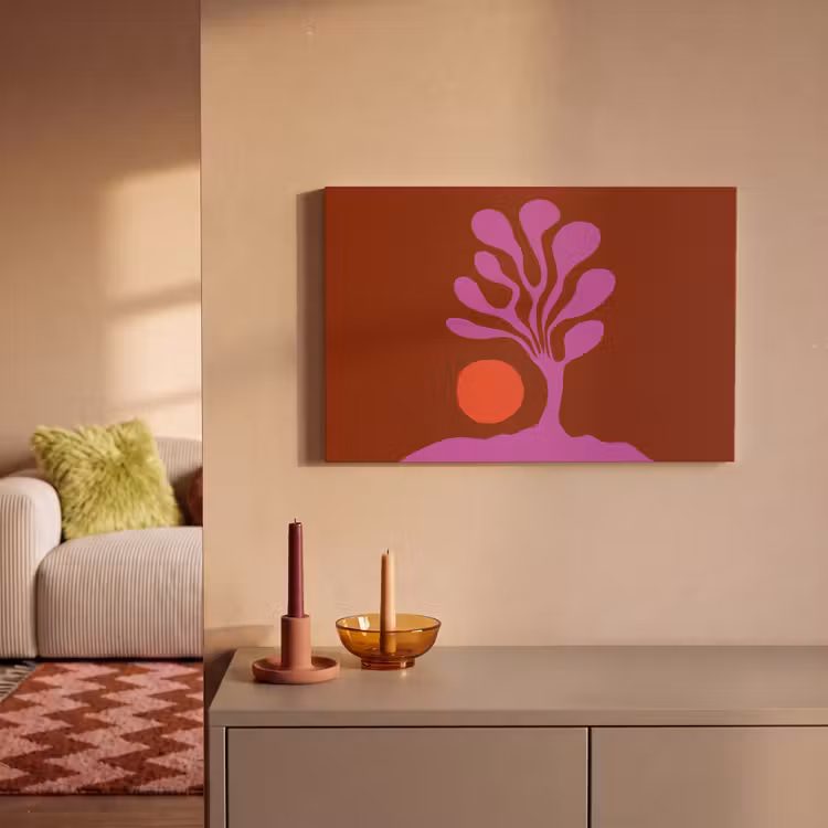 Leinwandbild - Baum - Lila - Kreis - Fließend — 2