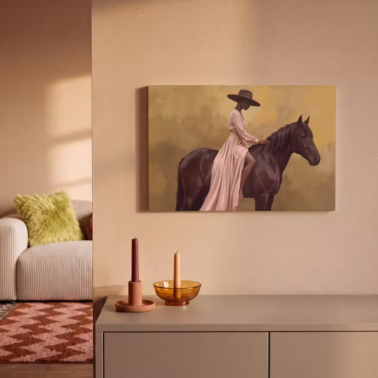 Leinwandbild - Pferd - Klassisch - Ocker — 2