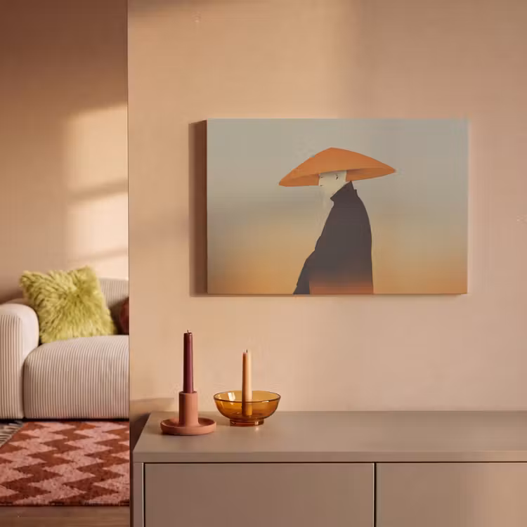 Leinwandbild - Minimalistisch - Scherenschnitt - Orange — 2