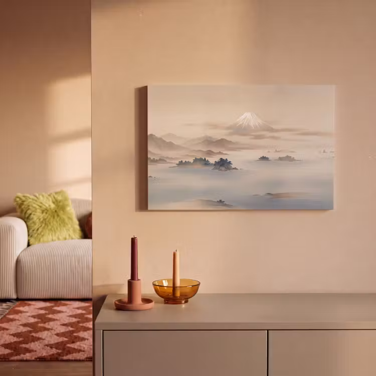 Leinwandbild - Japanisch - Landschaft - Beige — 2
