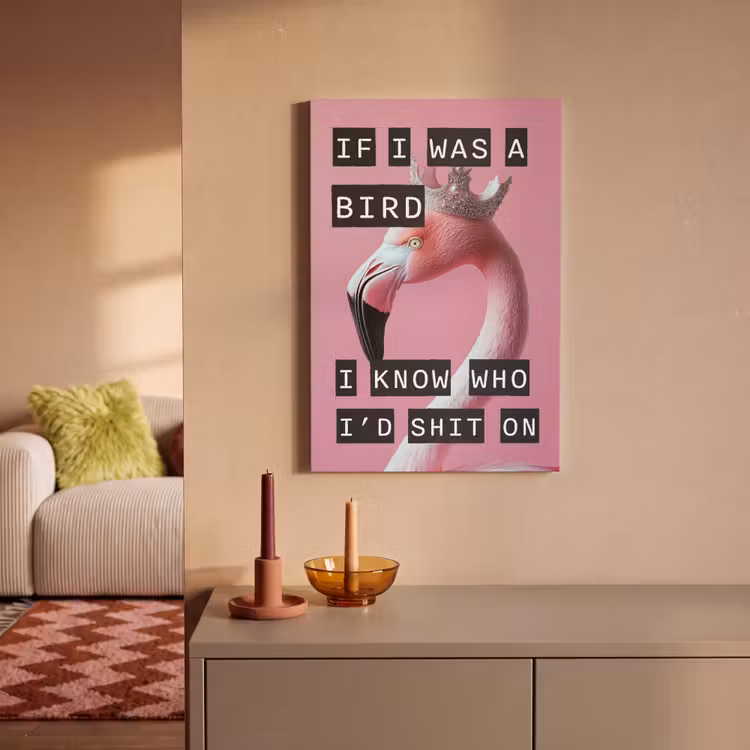 Leinwandbild - Flamingo - Rosa - Vogel - Dekoration — 2