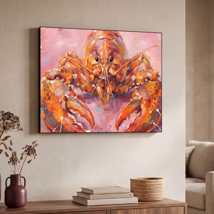 Art Frame - Meeresleben – Hummer – Spritzer – Abstrakt – Rosa — 3